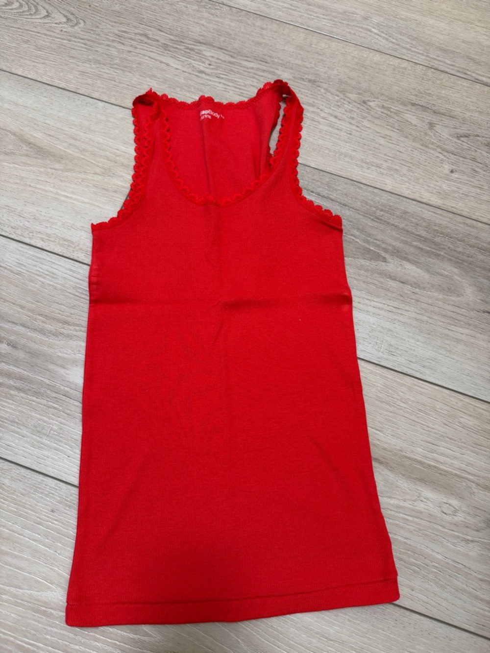 NWT Gap Body Lace Trim Red Ribbed Tank Top